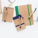 Agenda si pix, 105×145×6 mm, Everestus, 20FEB10137, Hartie reciclata, Natur, Negru