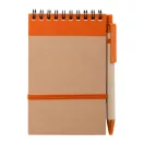 Agenda cu pix inclus, A6, Dictando, 2402E18321, Everestus, 90x146x8 mm, Hartie, Portocaliu, Natur