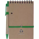 Agenda, 90×146×8 mm, Everestus, 20FEB10165, Hartie reciclata, Verde, Natur
