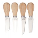 Set 4 cutite pentru branzeturi, 190×160×23 mm, Everestus, 20FEB13358, Otel inoxidabil, Lemn, Natur