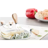   Set 4 cutite pentru branzeturi, 190×160×23 mm, Everestus, 20FEB13358, Otel inoxidabil, Lemn, Natur
