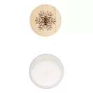 Lumanare parfumata vanilie cu design de Craciun, 2401E17481, Everestus, ø70x103 mm, Ceara, Lemn, Alb