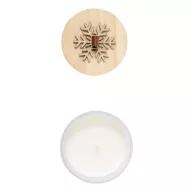   Lumanare parfumata vanilie cu design de Craciun, 2401E17481, Everestus, ø70x103 mm, Ceara, Lemn, Alb