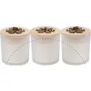 Lumanare parfumata vanilie cu design de Craciun, 2401E17481, Everestus, ø70x103 mm, Ceara, Lemn, Alb