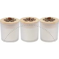   Lumanare parfumata vanilie cu design de Craciun, 2401E17481, Everestus, ø70x103 mm, Ceara, Lemn, Alb