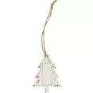 Ornament de Craciun cu forma de bradut, 2401E16867, Everestus, 80x65 mm, Hartie, Natur