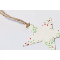   Ornament de Craciun cu forma de stea, 2401E16868, Everestus, 80x80 mm, Hartie, Natur