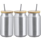 Cana de voiaj 430 ml, 2401E16791, Everestus, ø73x128 mm, Aluminiu, Bambus, Argintiu