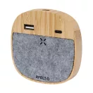 Incarcator wireless 15 W, 2401E17077, Everestus, 90x16x90 mm, Bambus, Pasla, Gri inchis