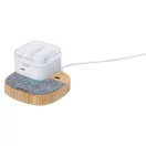 Incarcator wireless 15 W, 2401E17077, Everestus, 90x16x90 mm, Bambus, Pasla, Gri inchis