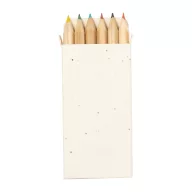   Set 6 creioane colorate, 2410E22205, Everestus, 45 x 90 x 8 mm, Lemn, Natur