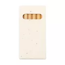 Set 6 creioane colorate, 2410E22205, Everestus, 45 x 90 x 8 mm, Lemn, Natur