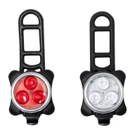   Set lumini reincarcabile pentru bicicleta, 2402E19010, Everestus, 107x35x47 mm, ABS, Silicon, Negru