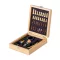 Set 4 accesorii vin cu joc de sah, 2402E18195, Everestus, 148x168x52 mm, Bambus, Otel, Natur