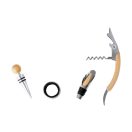 Set 4 accesorii vin cu joc de sah, 2402E18195, Everestus, 148x168x52 mm, Bambus, Otel, Natur