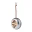 Boxa portabila wireless, 2402E19052, Everestus, ø68x35 mm, Aluminiu, Bambus, Argintiu