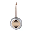 Boxa portabila wireless, 2402E19052, Everestus, ø68x35 mm, Aluminiu, Bambus, Argintiu