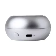   Boxa portabila wireless, 2402E19052, Everestus, ø68x35 mm, Aluminiu, Bambus, Argintiu