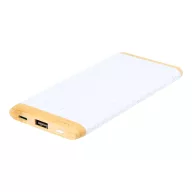   Powerbank 5000 mAh, USB-C, USB-A, 2402E19041, Everestus, 68x137x10 mm, Bambus, Paie, Alb