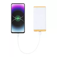   Powerbank 5000 mAh, USB-C, USB-A, 2402E19041, Everestus, 68x137x10 mm, Bambus, Paie, Alb