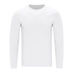   Tricou cu maneca lunga, la baza gatului, Casual, Unisex, Makito, 2410E20617, Bumbac, Alb, M