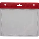 Suport badge, 110×95 mm, Everestus, 20FEB3253, PVC, Rosu, Transparent