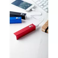  Usb power bank, 22×94×22 mm, Everestus, 20FEB6141, Aluminiu, Rosu, Alb