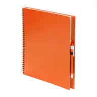   Agenda A4, velina, cu spirala si pix, 210×290 mm, Everestus, 20FEB10341, Carton, Hartie reciclata, Portocaliu