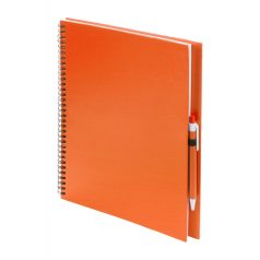   Agenda A4, velina, cu spirala si pix, 210×290 mm, Everestus, 20FEB10341, Carton, Hartie reciclata, Portocaliu