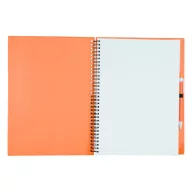   Agenda A4, velina, cu spirala si pix, 210×290 mm, Everestus, 20FEB10341, Carton, Hartie reciclata, Portocaliu