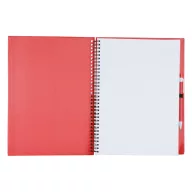  Agenda A4, velina, cu spirala si pix, 210×290 mm, Everestus, 20FEB10343, Carton, Hartie reciclata, Rosu