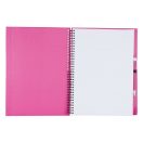Agenda A4, velina, cu spirala si pix, 210×290 mm, Everestus, 20FEB10342, Carton, Hartie reciclata, Roz