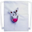 Saculet cu snur tip rucsac, Zebra, 265×325 mm, Everestus, 20FEB5721, 190T Poliester, Alb
