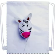   Saculet cu snur tip rucsac, Zebra, 265×325 mm, Everestus, 20FEB5721, 190T Poliester, Alb