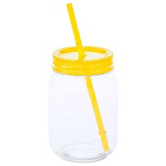   Jar cup, 600 ml, ø85×130 mm, Everestus, 20FEB2020, Plastic, Transparent, Galben