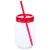 Jar cup, 600 ml, ø85×130 mm, Everestus, 20FEB2021, Plastic, Transparent, Rosu