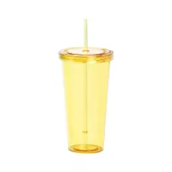   Pahar cu pai, 750 ml, ø100×175 mm, Everestus, 20FEB2027, Plastic, Galben