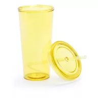   Pahar cu pai, 750 ml, ø100×175 mm, Everestus, 20FEB2027, Plastic, Galben