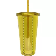   Pahar cu pai, 750 ml, ø100×175 mm, Everestus, 20FEB2027, Plastic, Galben