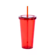   Pahar cu pai, 750 ml, ø100×175 mm, Everestus, 20FEB2025, Plastic, Rosu