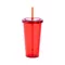 Pahar cu pai, 750 ml, ø100×175 mm, Everestus, 20FEB2025, Plastic, Rosu