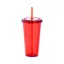 Pahar cu pai, 750 ml, ø100×175 mm, Everestus, 20FEB2025, Plastic, Rosu