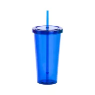   Pahar cu pai, 750 ml, ø100×175 mm, Everestus, 20FEB2023, Plastic, Albastru