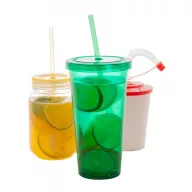   Pahar cu pai, 750 ml, ø100×175 mm, Everestus, 20FEB2024, Plastic, Verde