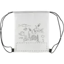 Colouring Saculet cu snur tip rucsac, 250×300 mm, Everestus, 20FEB1938, Material netesut, Alb