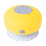   Splashproof bluetooth speaker, ø85×55 mm, Everestus, 20FEB10681, Plastic, Cauciuc, Galben, Alb