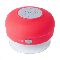   Splashproof bluetooth speaker, ø85×55 mm, Everestus, 20FEB10679, Plastic, Cauciuc, Rosu, Alb