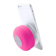   Splashproof bluetooth speaker, ø85×55 mm, Everestus, 20FEB10678, Plastic, Cauciuc, Roz, Alb