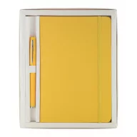   Set agenda si pix, 240×197×22 mm, Everestus, 20FEB10262, Piele ecologica, Galben