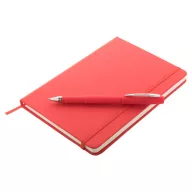   Set agenda si pix, 240×197×22 mm, Everestus, 20FEB10261, Piele ecologica, Rosu